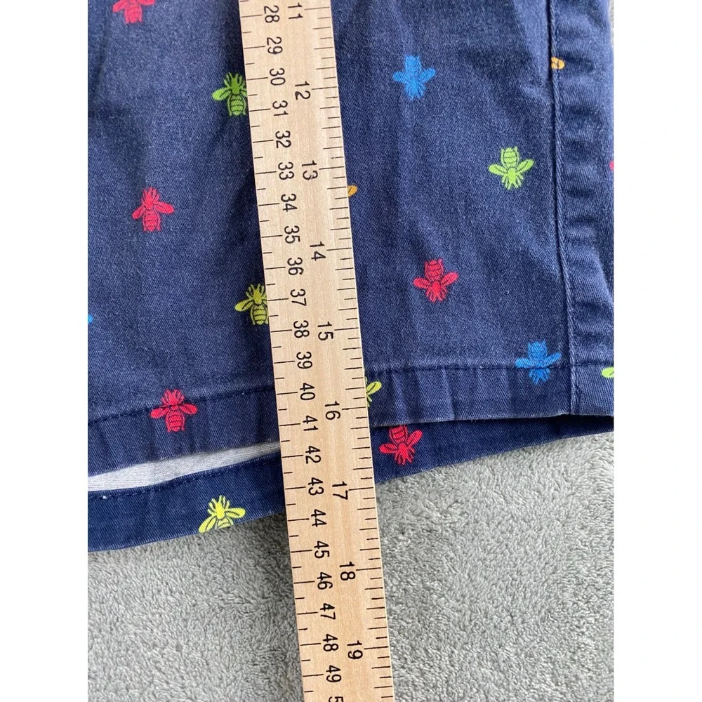 Raw Yarn Industries Mens Navy Blue Multi Color Embroidered Bee Shorts Size 34